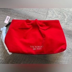 Victoria’s Secret Holiday Bow Red Velvet Makeup Bag or Clutch